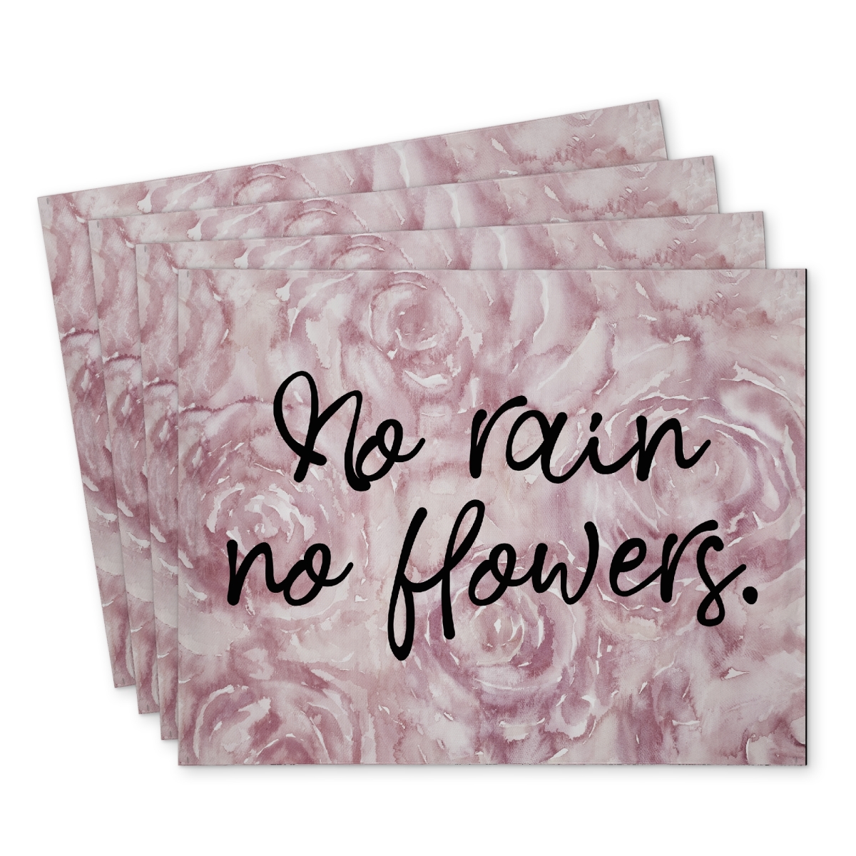 Picture of Begin Home Decor C4PP1418EX2D7E 14 x 18 in. No Rain No Flowers Polyester Placemat - Home Decor Accent - Set of 4