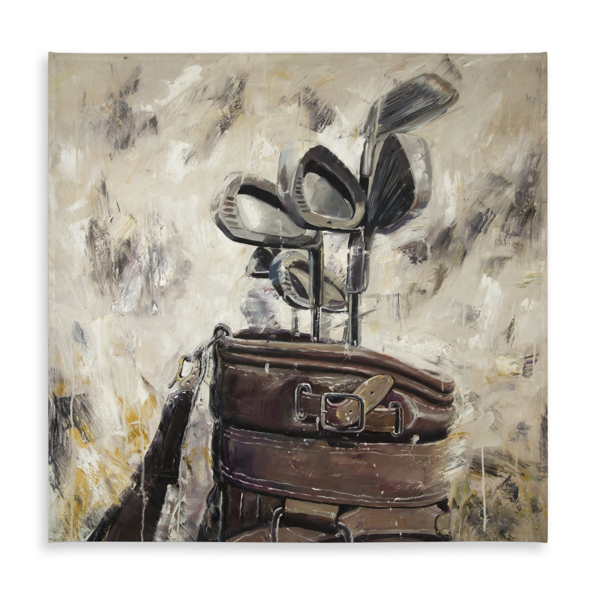 Picture of Begin Home Decor C1TC58588ZAPVN 58 x 58 in. Vintage Sticks & Golf Bag Tablecloth - Man Cave Decor