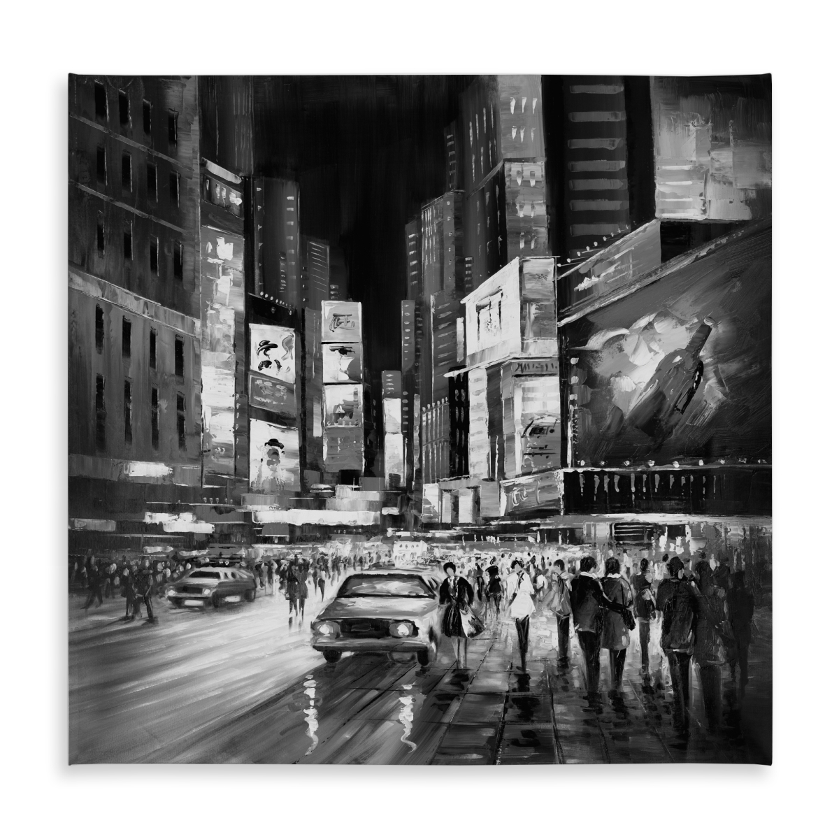 Picture of Begin Home Decor C1TC58581UCL2Q 58 x 58 in. Times Square Monochrome Tablecloth - Black Indoor Outdoor Decor