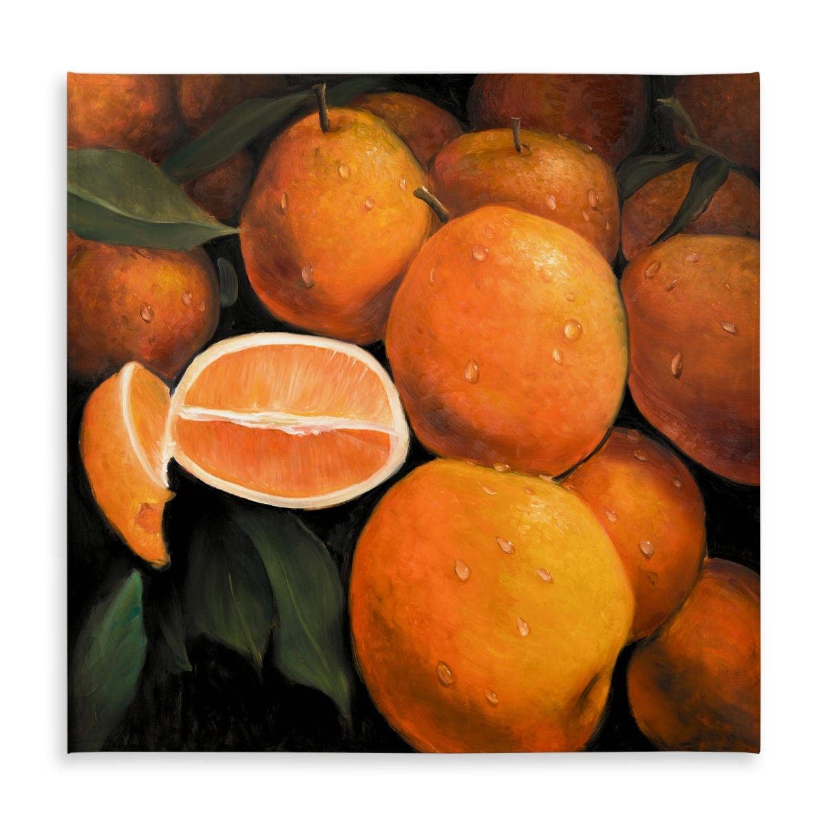 Picture of Begin Home Decor C1TC58583UUKL7 58 x 58 in. Fresh Oranges Tablecloth - Hyperrealist Home Decor Indoor Outdoor