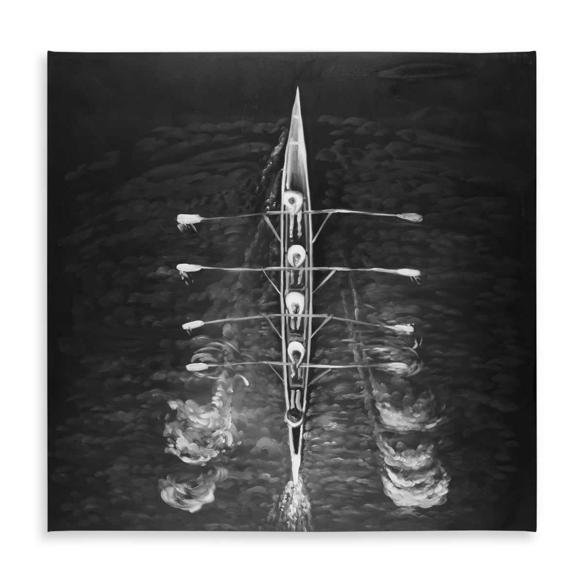 Picture of Begin Home Decor C1TC5858L89B3Y 58 x 58 in. Monochrome Rowing Boat Tablecloth - Indoor & Outdoor Decor
