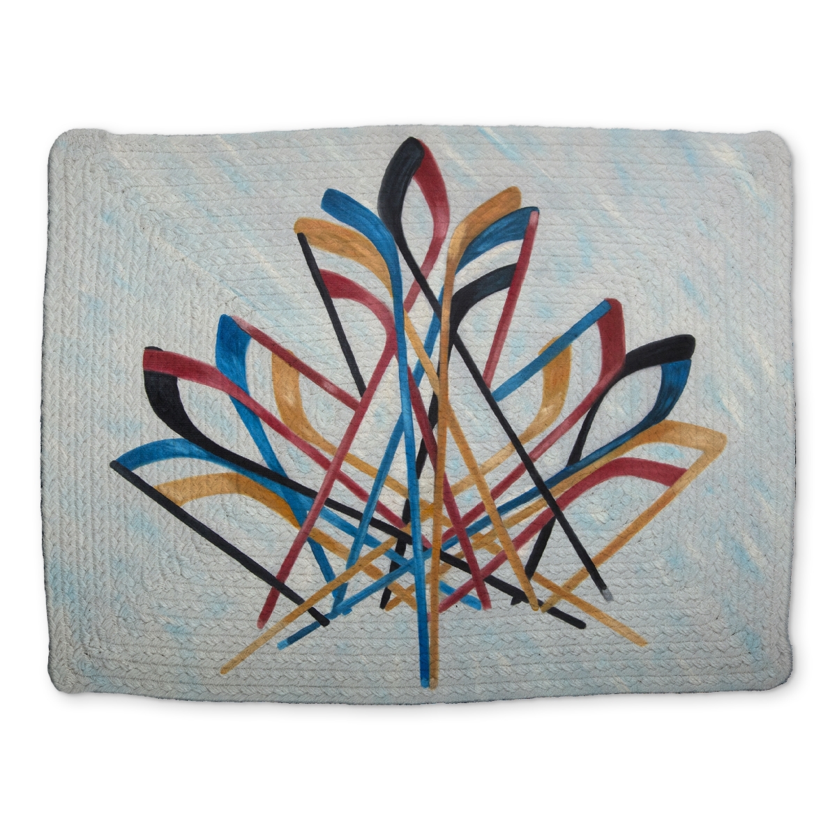 Picture of Begin Home Decor CBPM1418YWFJM0 14 x 18 in. Canadian Hockey Braided Polyester Placemat - Snow Sports Decor