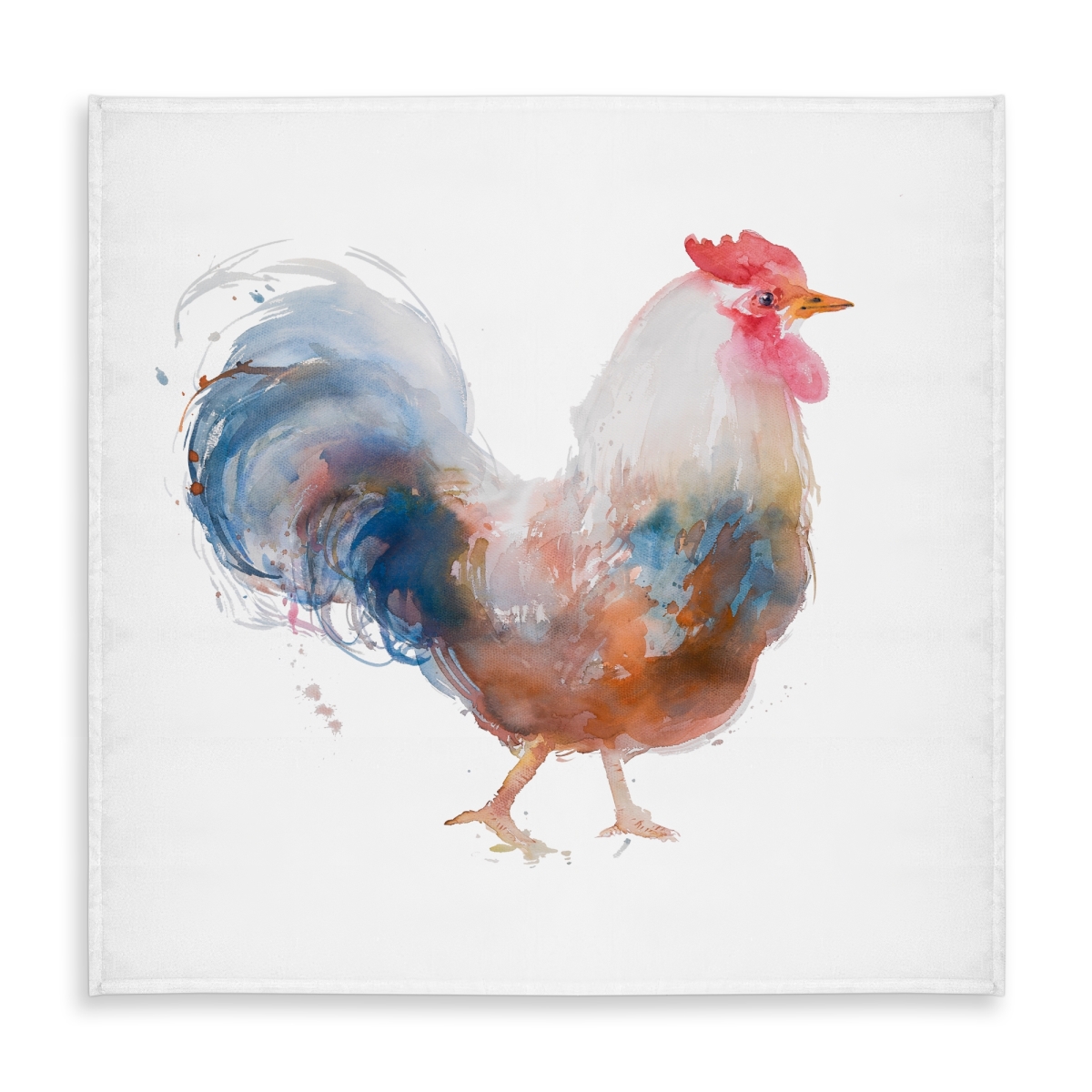 Picture of Begin Home Decor C1TC5858XA8W98 58 x 58 in. Watercolor Rooster Tablecloth - Farm Animal Home Decor
