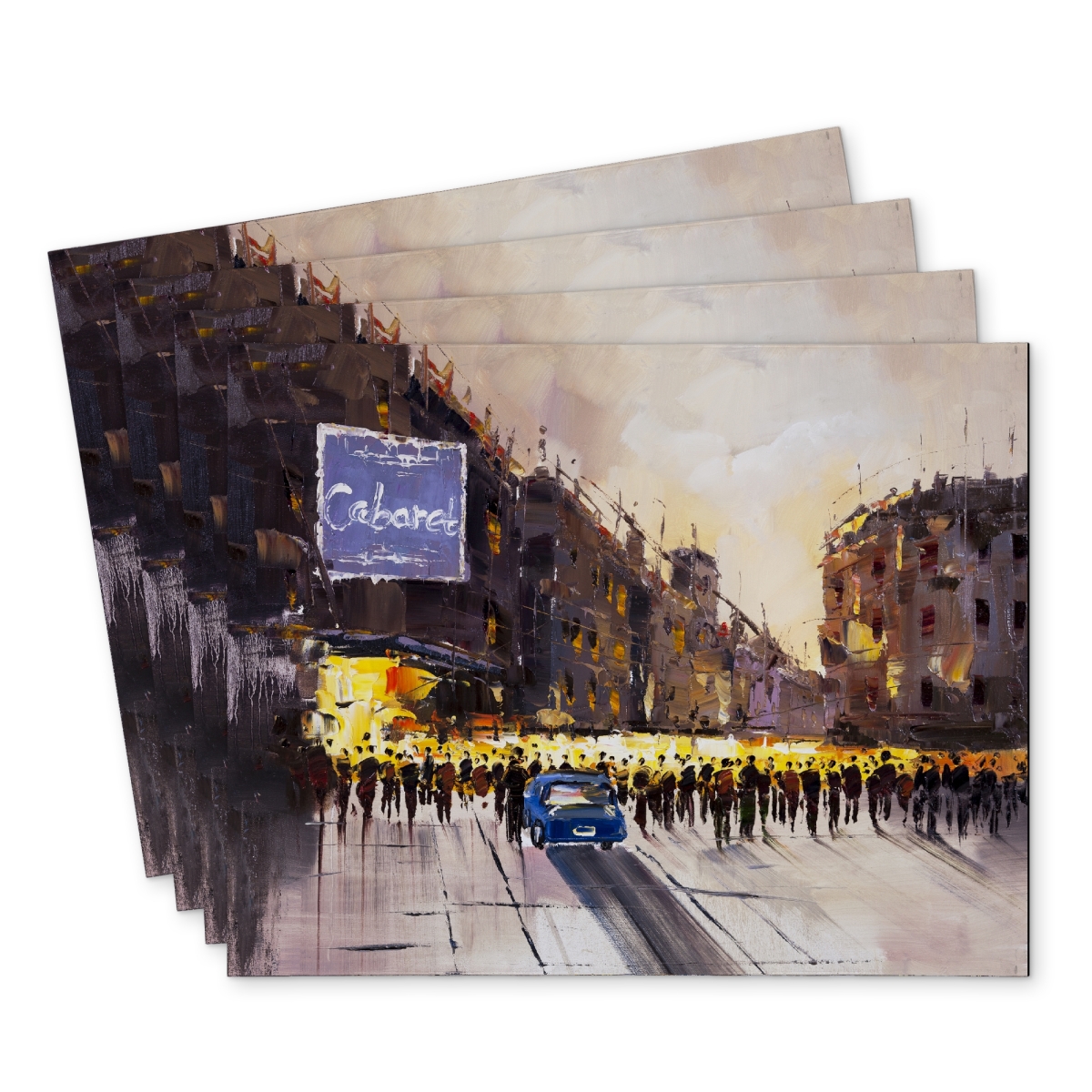 Picture of Begin Home Decor C4PP1418JP20HV 14 x 18 in. Ready for the Show - Polyester Placemat - Home Decor Accent - Set of 4