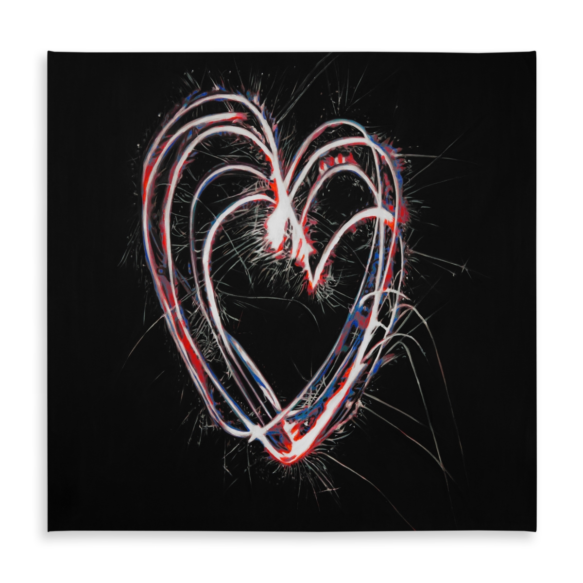 Picture of Begin Home Decor C1TC5858ZE1IP2 58 x 58 in. Red & Blue Fireworks Heart Tablecloth - Indoor & Outdoor Decor