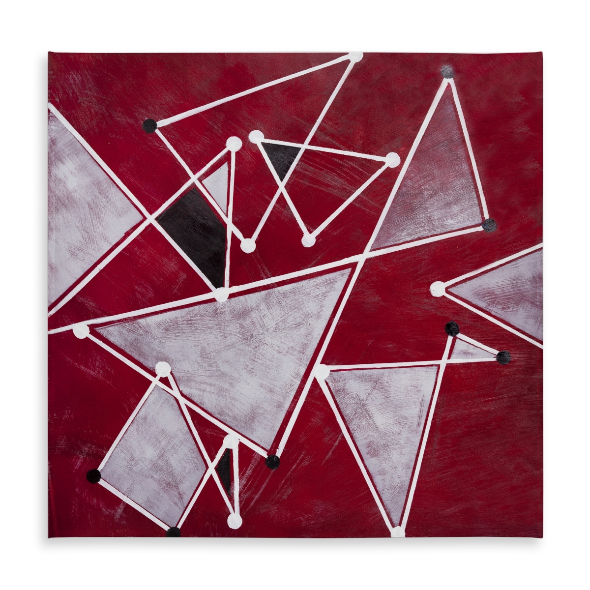 Picture of Begin Home Decor C1TC5858KR4RUV 58 x 58 in. White Triangles on Red Background Tablecloth - Abstract Shapes Decor