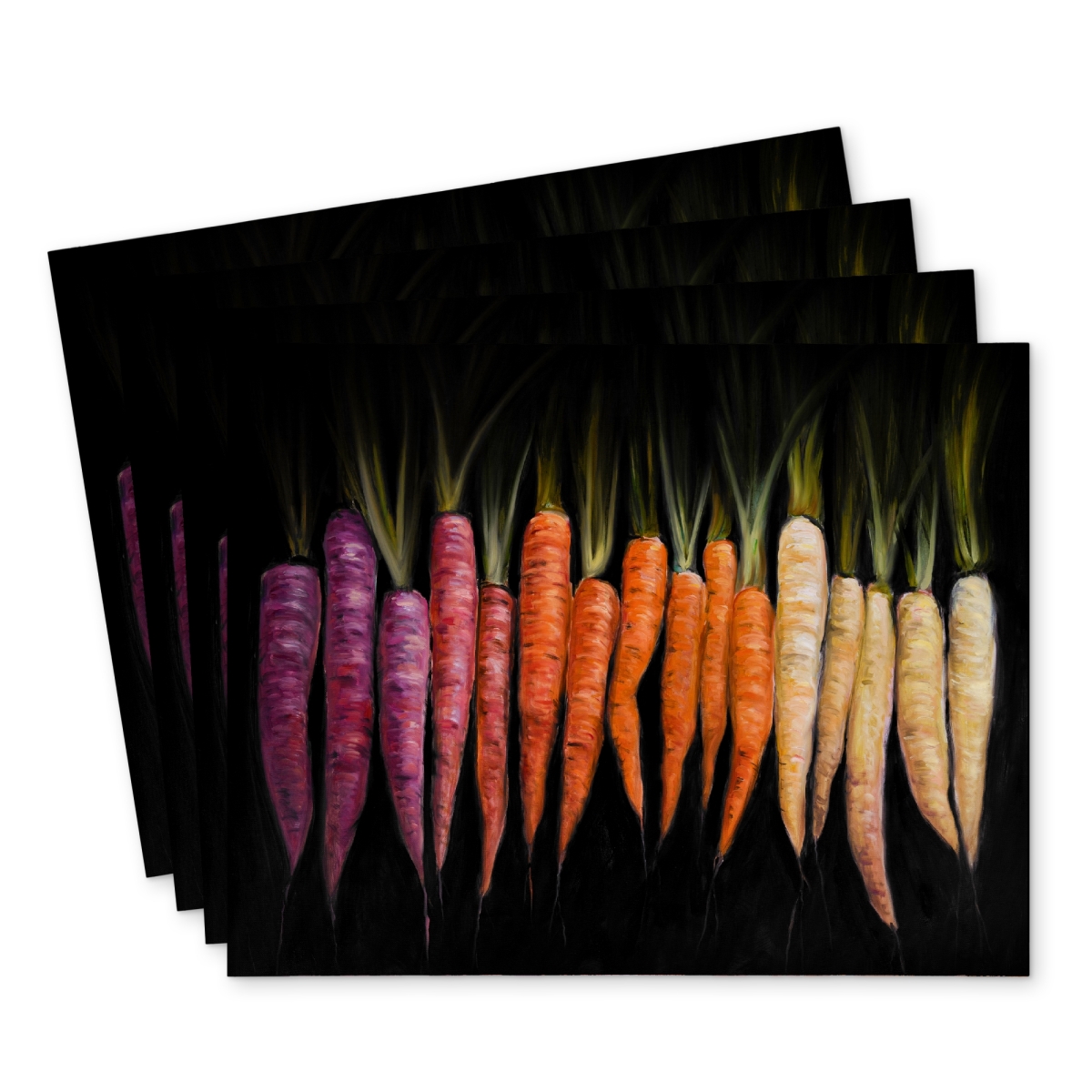 Picture of Begin Home Decor C4PP1418CB31XA 14 x 18 in. Colorful Carrots Polyester Placemat - Vibrant Home Decor - Set of 4
