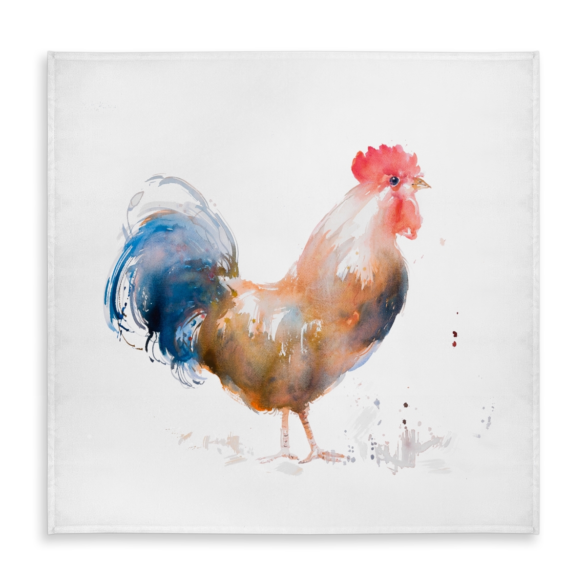 Picture of Begin Home Decor C1TC5858XOF9LP 58 x 58 in. Rooster Watercolor Style Tablecloth - Farmhouse Decor - Indoor Outdoor