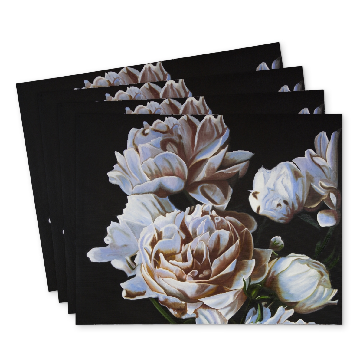 Picture of Begin Home Decor C4PP1418IXD4J5 14 x 18 in. Peonies Polyester Placemat - Elegant Home Decor Accent - Set of 4