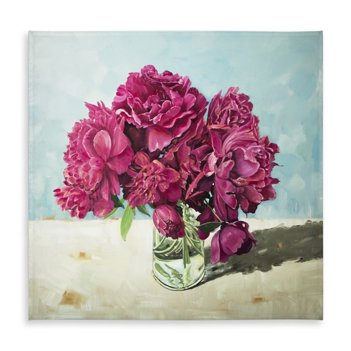 Picture of Begin Home Decor C1TC5858O3DMN4 58 x 58 in. Fuchsia Peony Blue Floral Tablecloth - Indoor Outdoor Home Decor