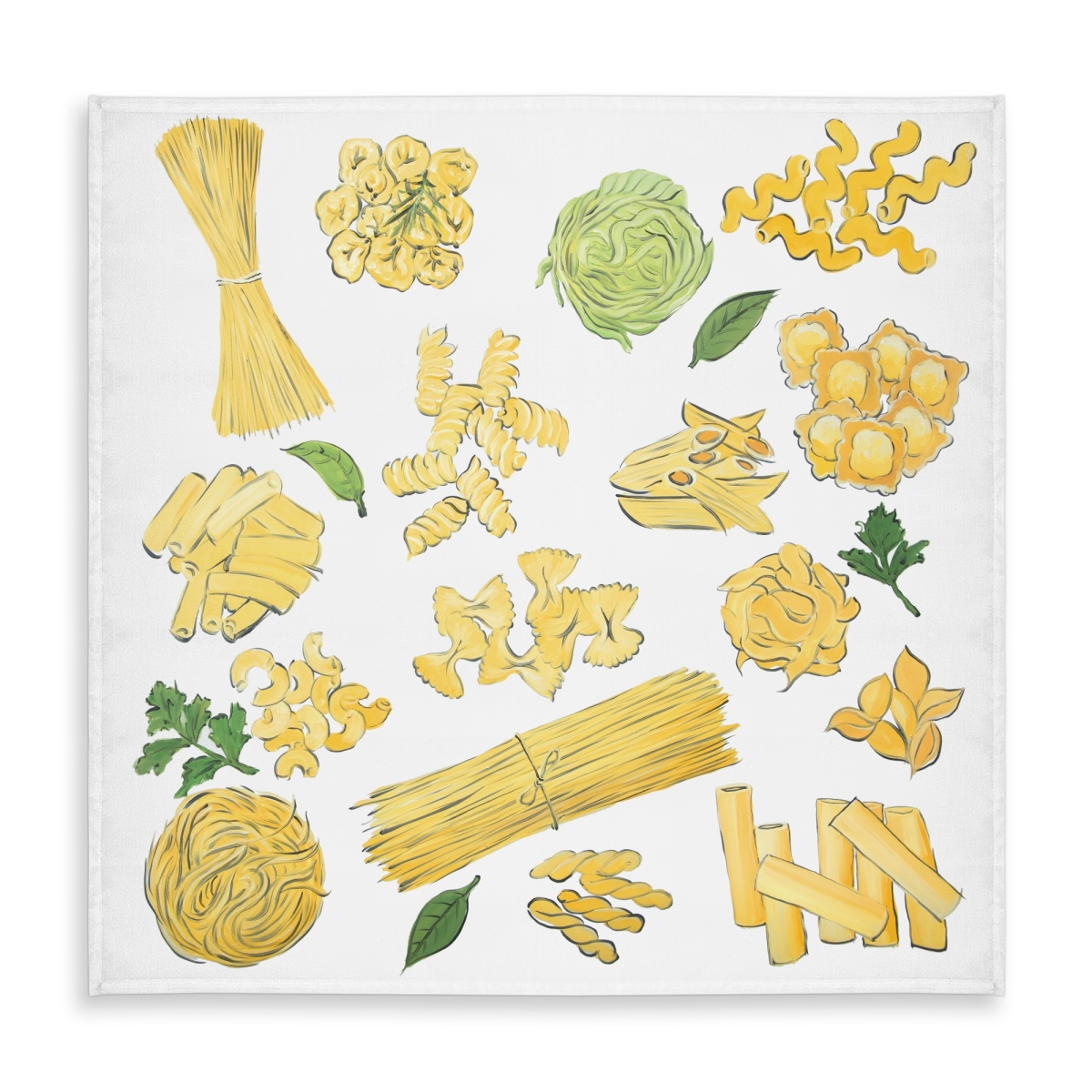Picture of Begin Home Decor C1TC5858L5HT03 58 x 58 in. Yellow Pasta Tablecloth - Indoor & Outdoor Kitchen Decor