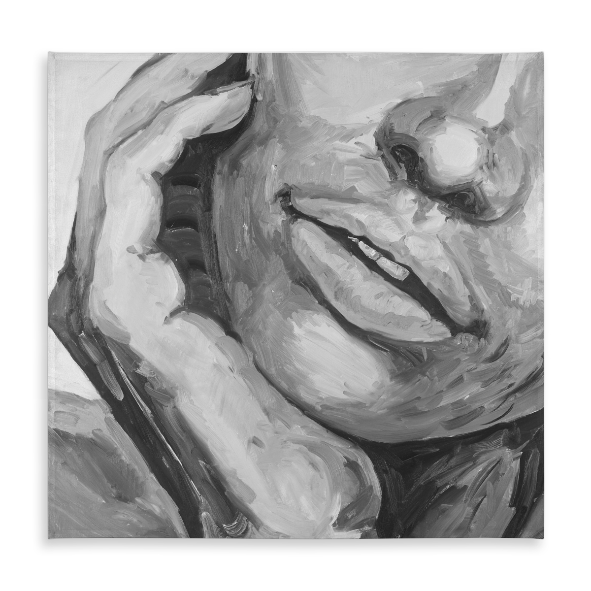 Picture of Begin Home Decor C1TC5858EUE1SK 58 x 58 in. Monochrome Gray Figurative Tablecloth - Irresistible Lips Decor
