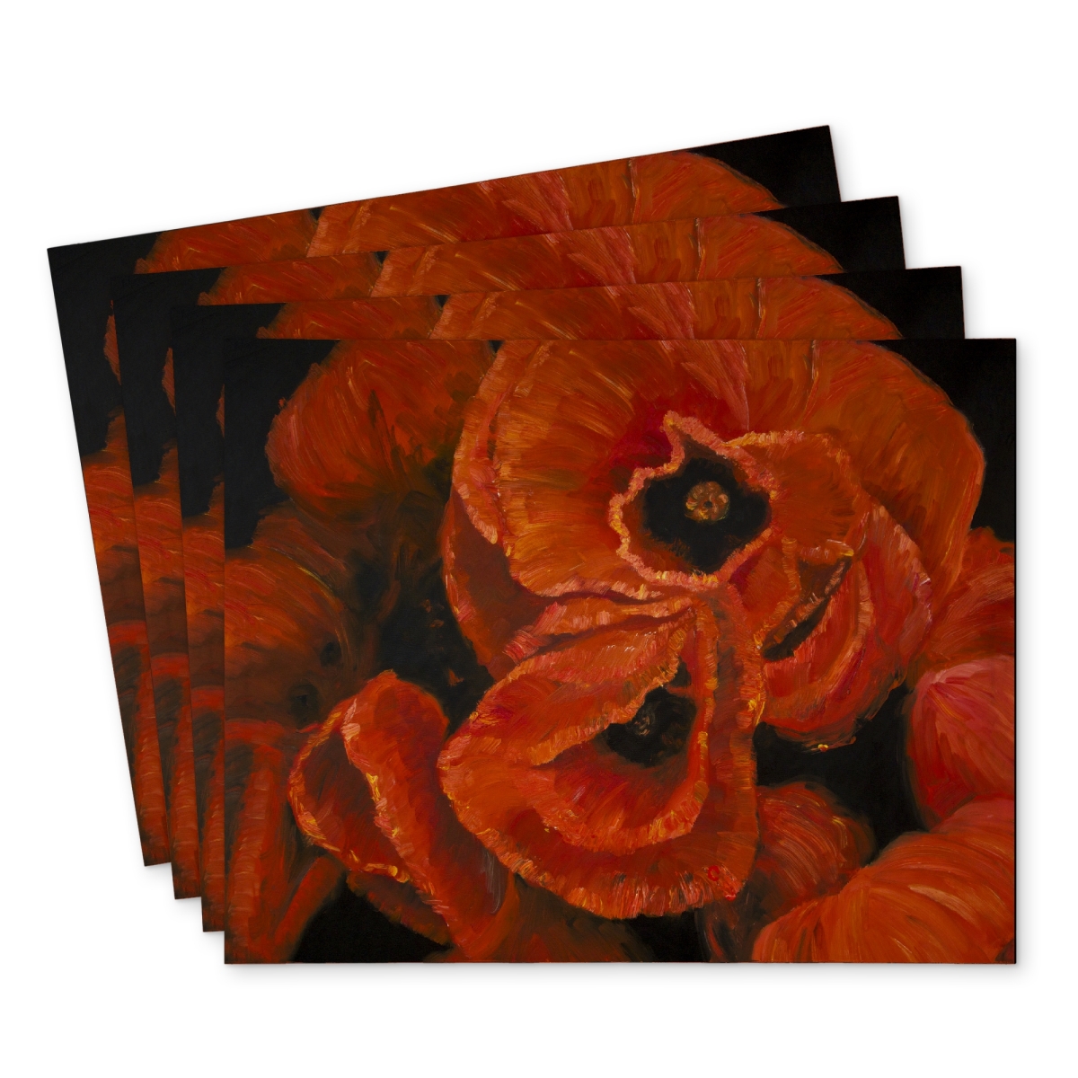 Picture of Begin Home Decor C4PP1418CFL4BH 14 x 18 in. Poppy Bouquet - Polyester Placemat for Home Decor - Stylish Table - Set of 4