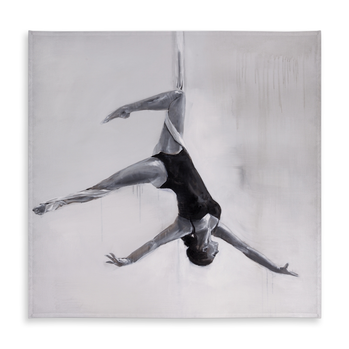 Picture of Begin Home Decor C1TC5858IU6YD5 58 x 58 in. Monochrome Dancer on Aerial Silks Tablecloth - Indoor & Outdoor
