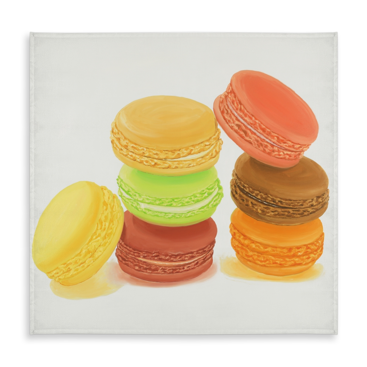Picture of Begin Home Decor C1TC5858XTWOB5 58 x 58 in. Delicious Macaroons Tablecloth - Yellow Gastronomy Decor