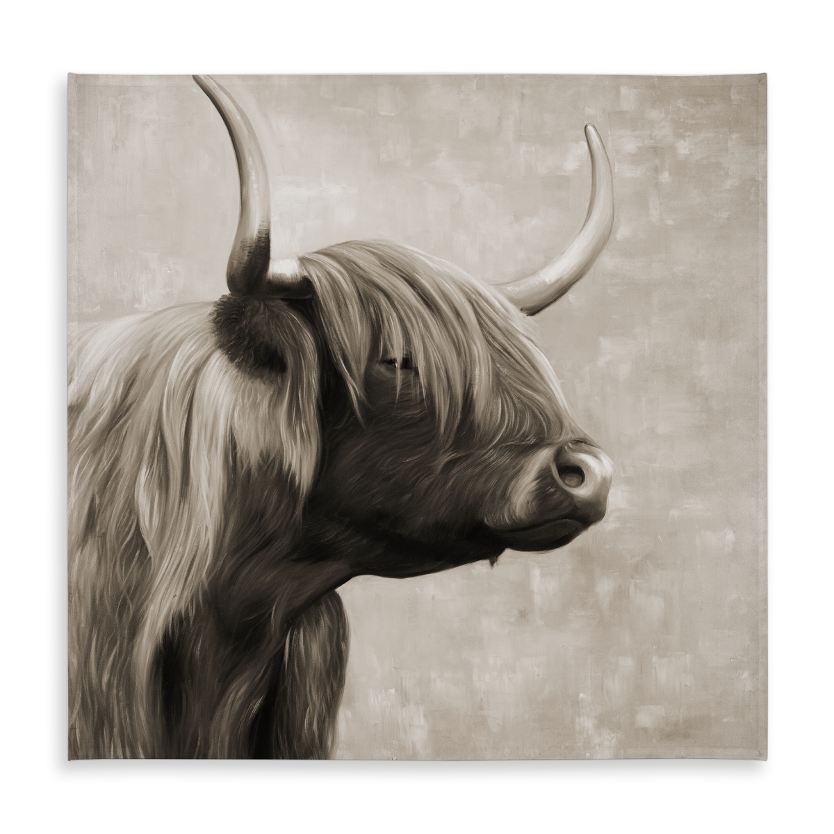 Picture of Begin Home Decor C1TC5858CQFRUS 58 x 58 in. Rustic Beige Tablecloth - Highland Cattle Sepia for Home Decor