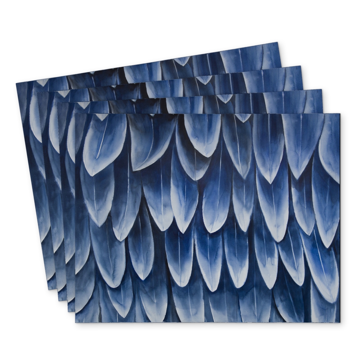 Picture of Begin Home Decor C4PP14182L5IE3 14 x 18 in. Plumage Blue Polyester Placemat - Stylish Home Decor Accessory - Set of 4
