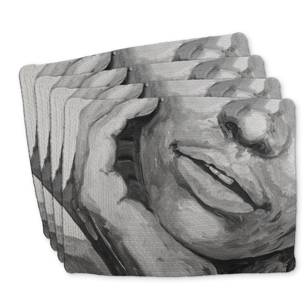 Picture of Begin Home Decor C4BP1418YS86TV 14 x 18 in. Irresistible Lips - Braided Polyester Placemat for Home Decor - Set of 4