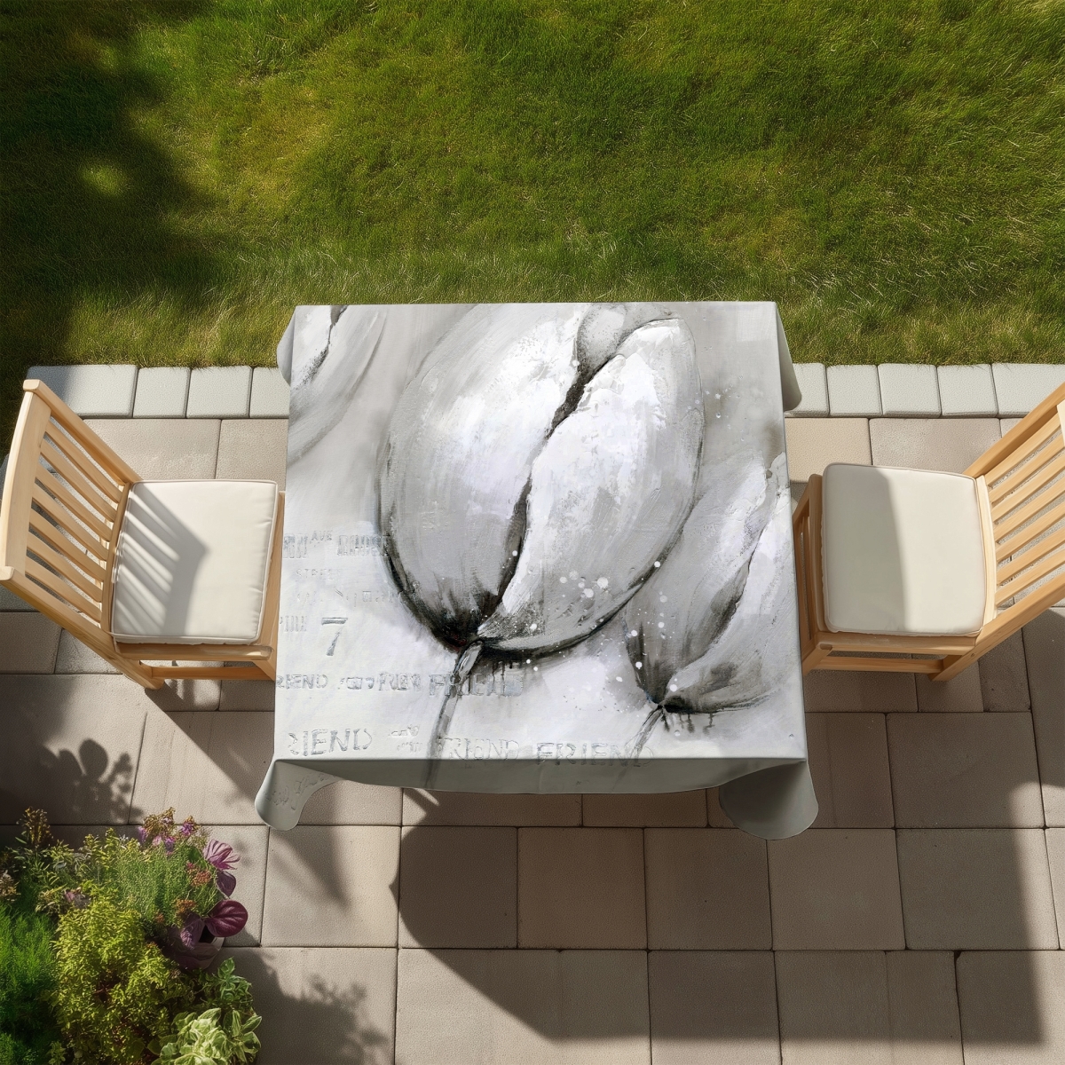 Picture of Begin Home Decor C1TC5858J2REZB 58 x 58 in. Contemporary Tulips Tablecloth - Indoor & Outdoor Home Decor