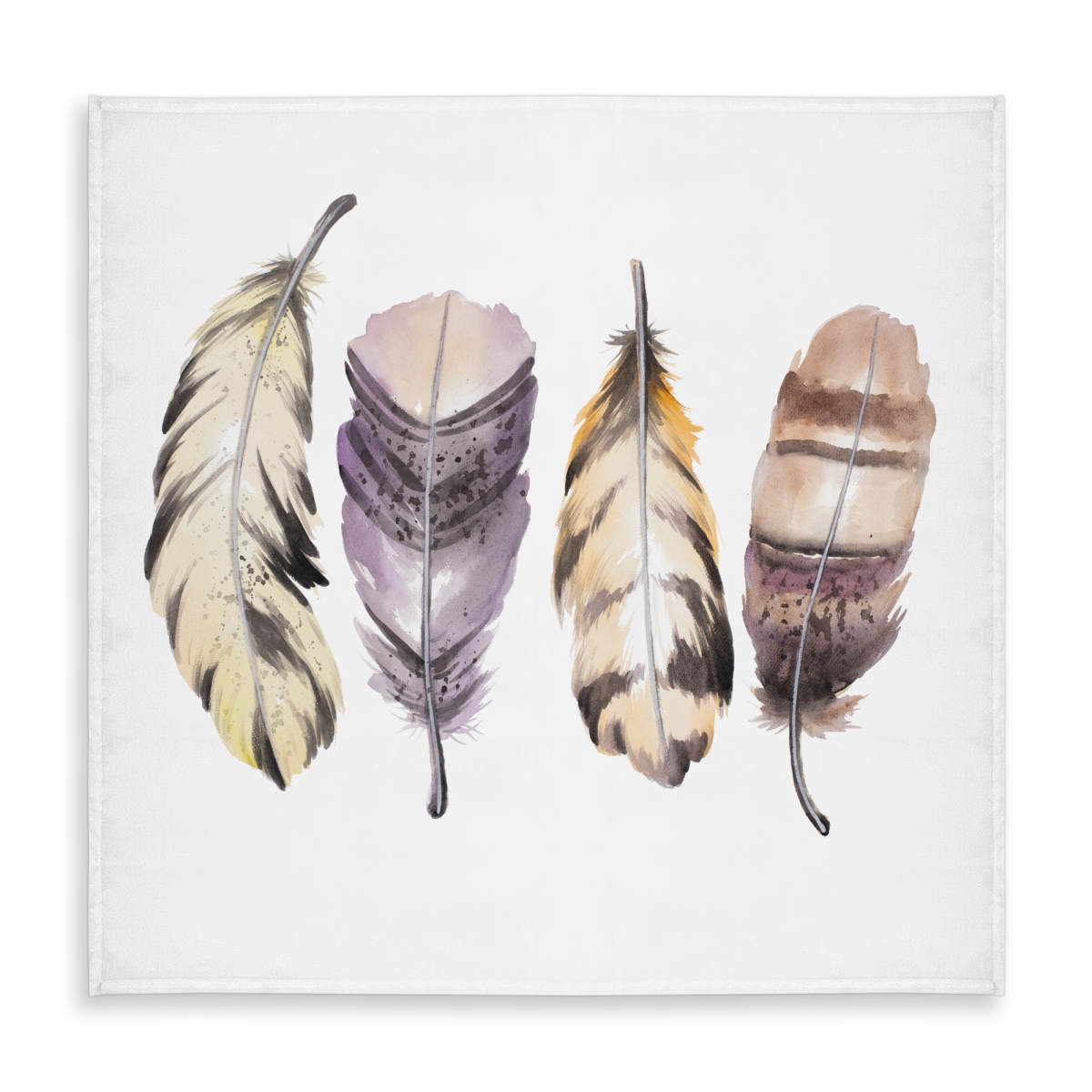 Picture of Begin Home Decor C1TC5858ER342P 58 x 58 in. Purple Feather Set Tablecloth - Animal Bird Design Home Decor