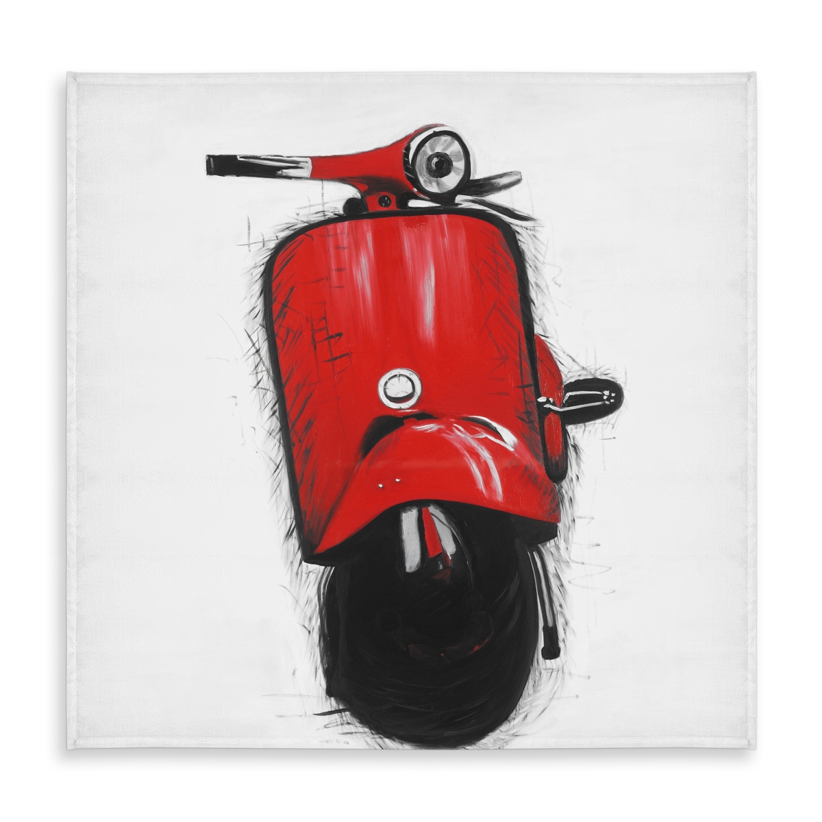 Picture of Begin Home Decor C1TC5858GTHW1B 58 x 58 in. Red Italian Scooter Tablecloth - Black Bedroom Decor, Indoor & Outdoor