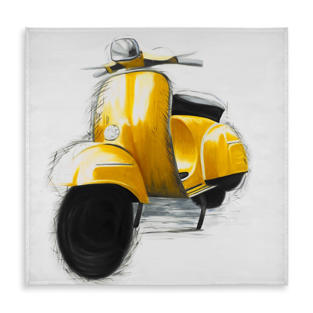 Picture of Begin Home Decor C1TC58581Y4BMC 58 x 58 in. Yellow Italian Scooter Tablecloth - Indoor & Outdoor Decor