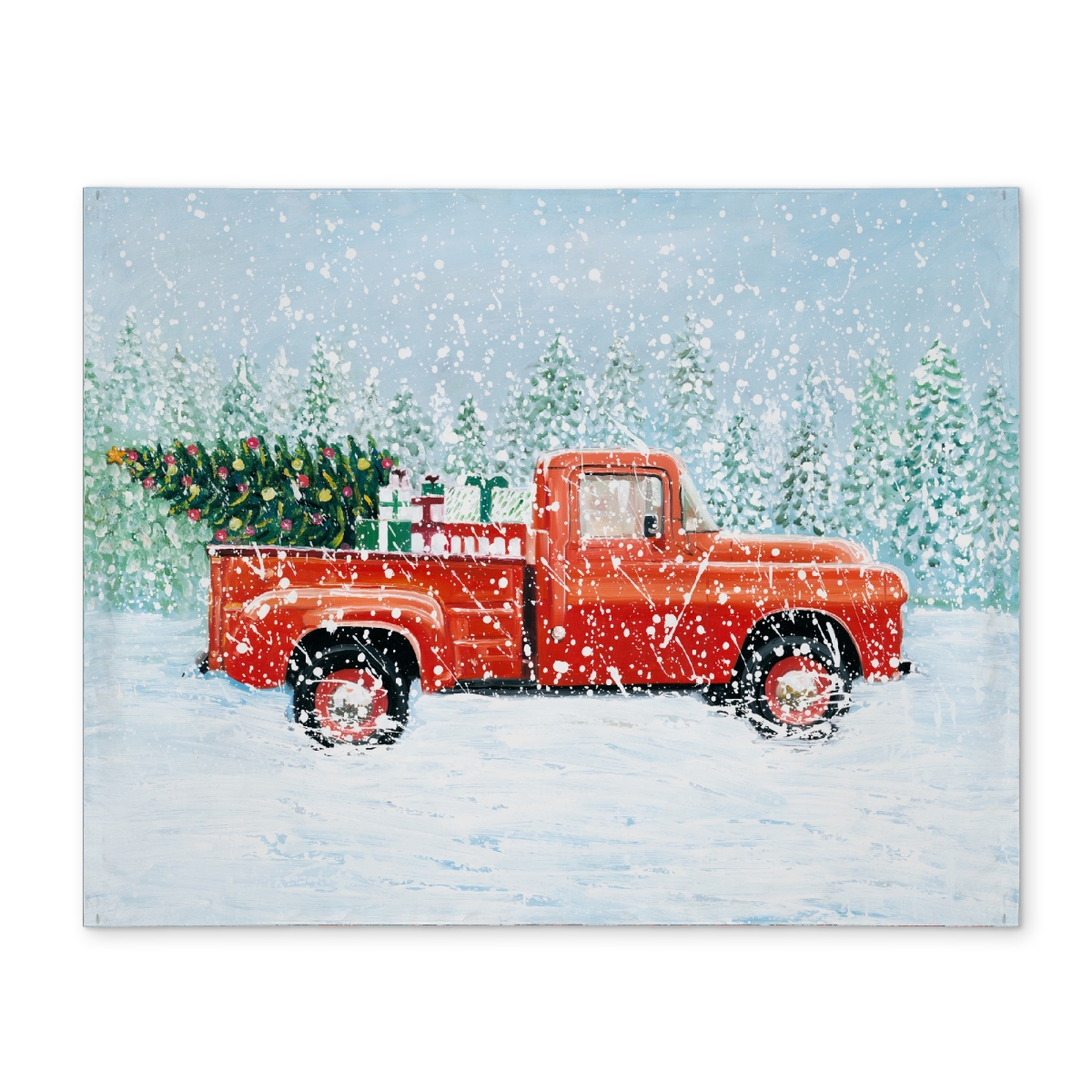 Picture of Begin Home Decor CPPM141863R8ES 14 x 18 in. Christmas Tree Truck Rustic Polyester Placemat - Home Decor