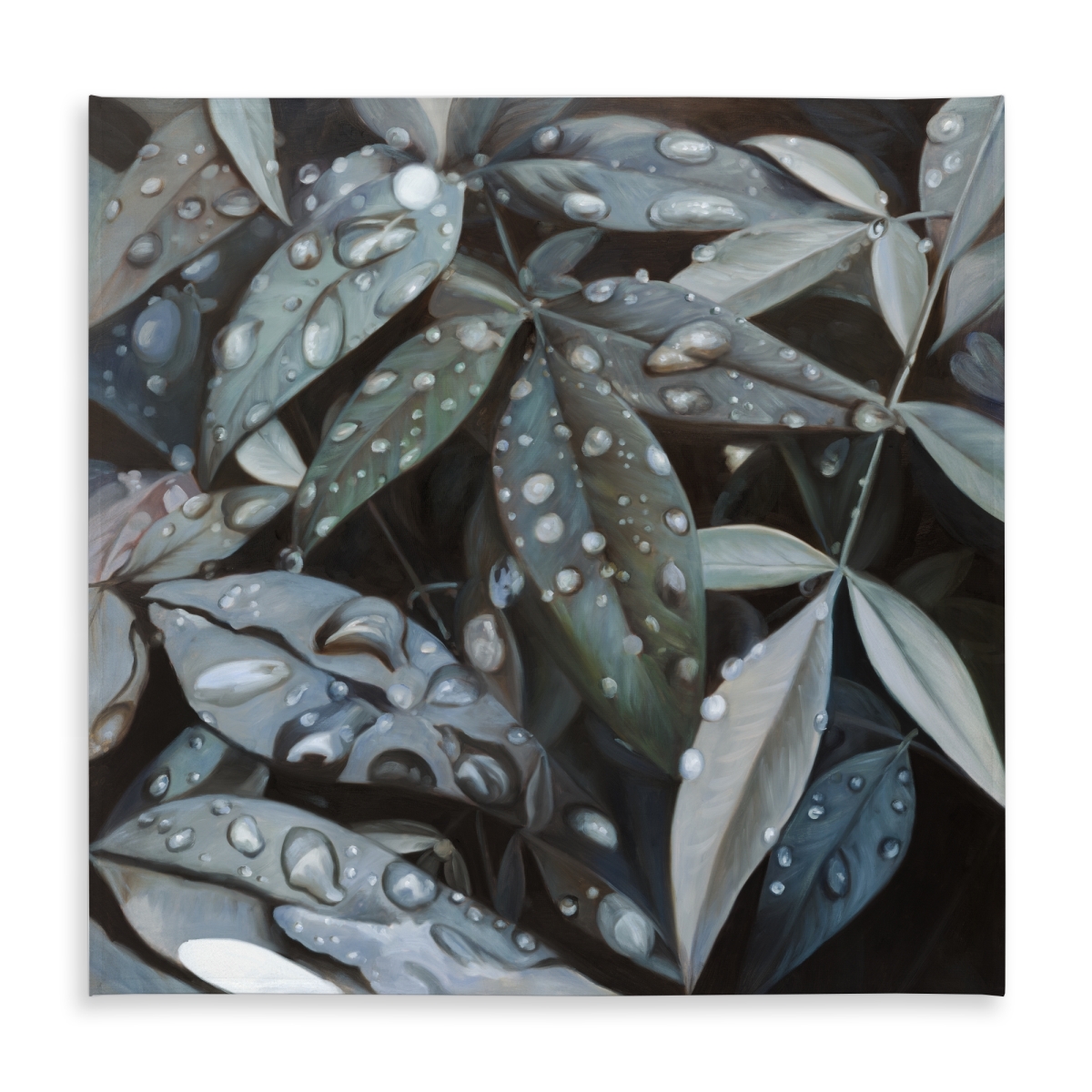Picture of Begin Home Decor C1TC5858BRMVY0 58 x 58 in. Leaves After Rain Tablecloth - Botanical Hyperrealist Decor