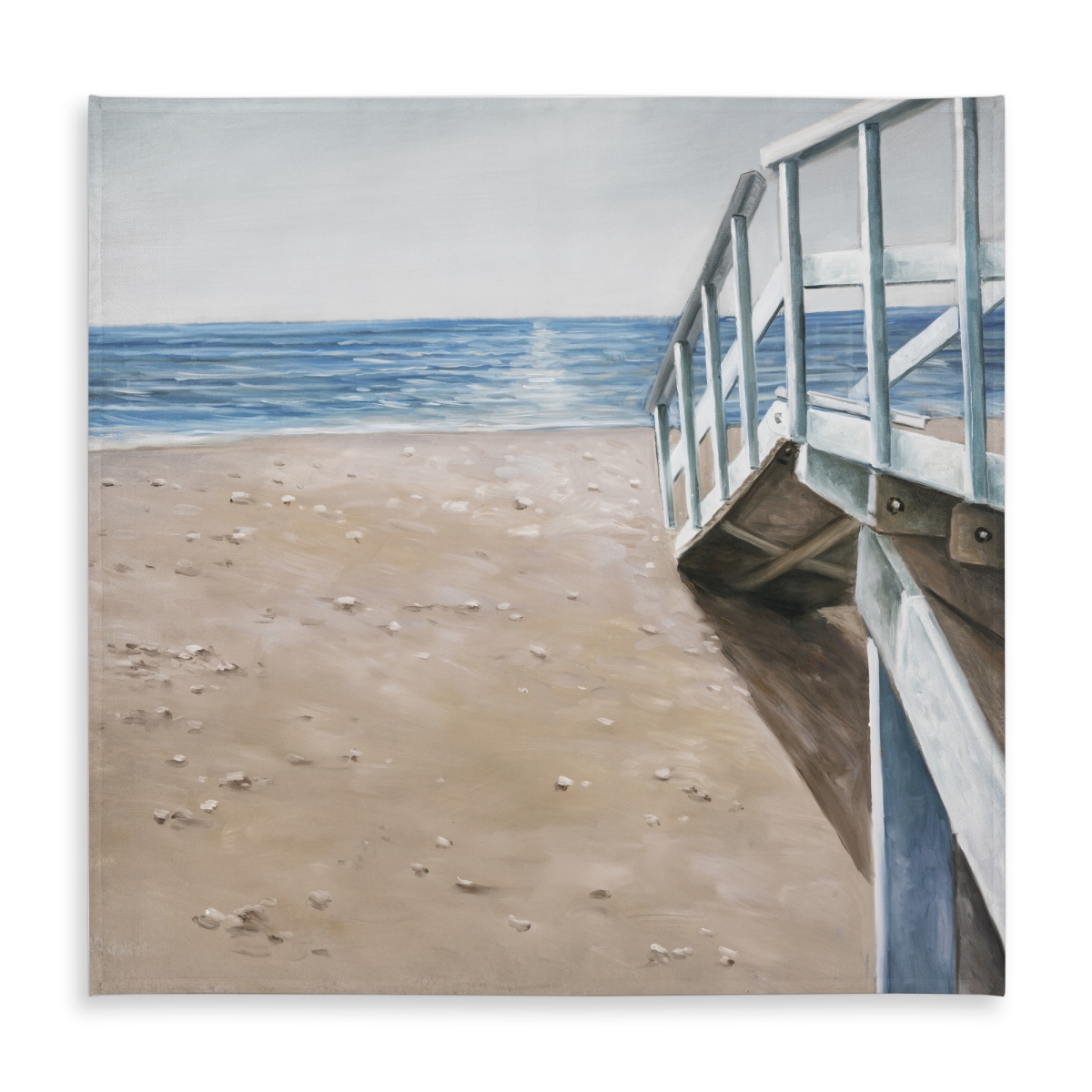 Picture of Begin Home Decor C1TC5858TF2JRK 58 x 58 in. Soft Seaside Landscape Blue American Sea Tablecloth - Indoor & Outdoor