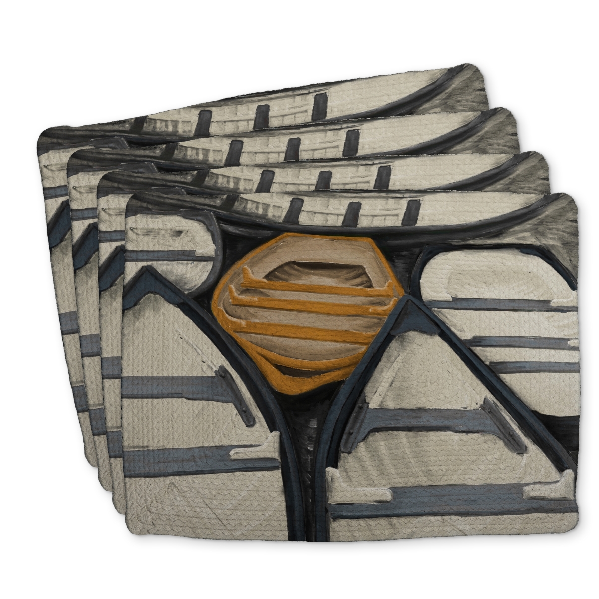 Picture of Begin Home Decor C4BP14185ZPUKO 14 x 18 in. Canoes Braided Polyester Placemats for Stylish Home Decor - Set of 4
