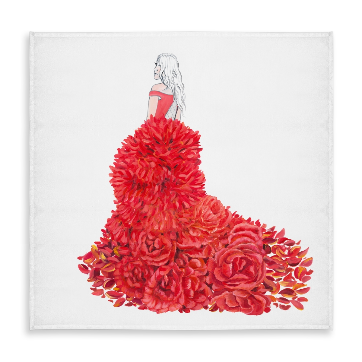 Picture of Begin Home Decor C1TC5858YYI4JM 58 x 58 in. Red Romantic Flowers Tablecloth - Indoor & Outdoor Home Decor