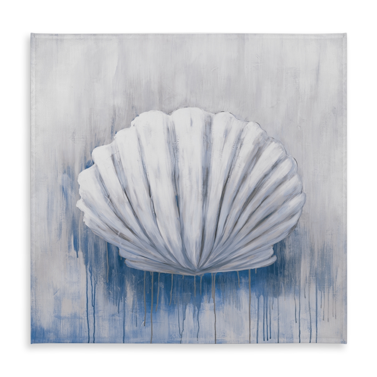 Picture of Begin Home Decor C1TC5858XBH4TV 58 x 58 in. Blue Feston Shell Tablecloth - Indoor & Outdoor Coastal Decor