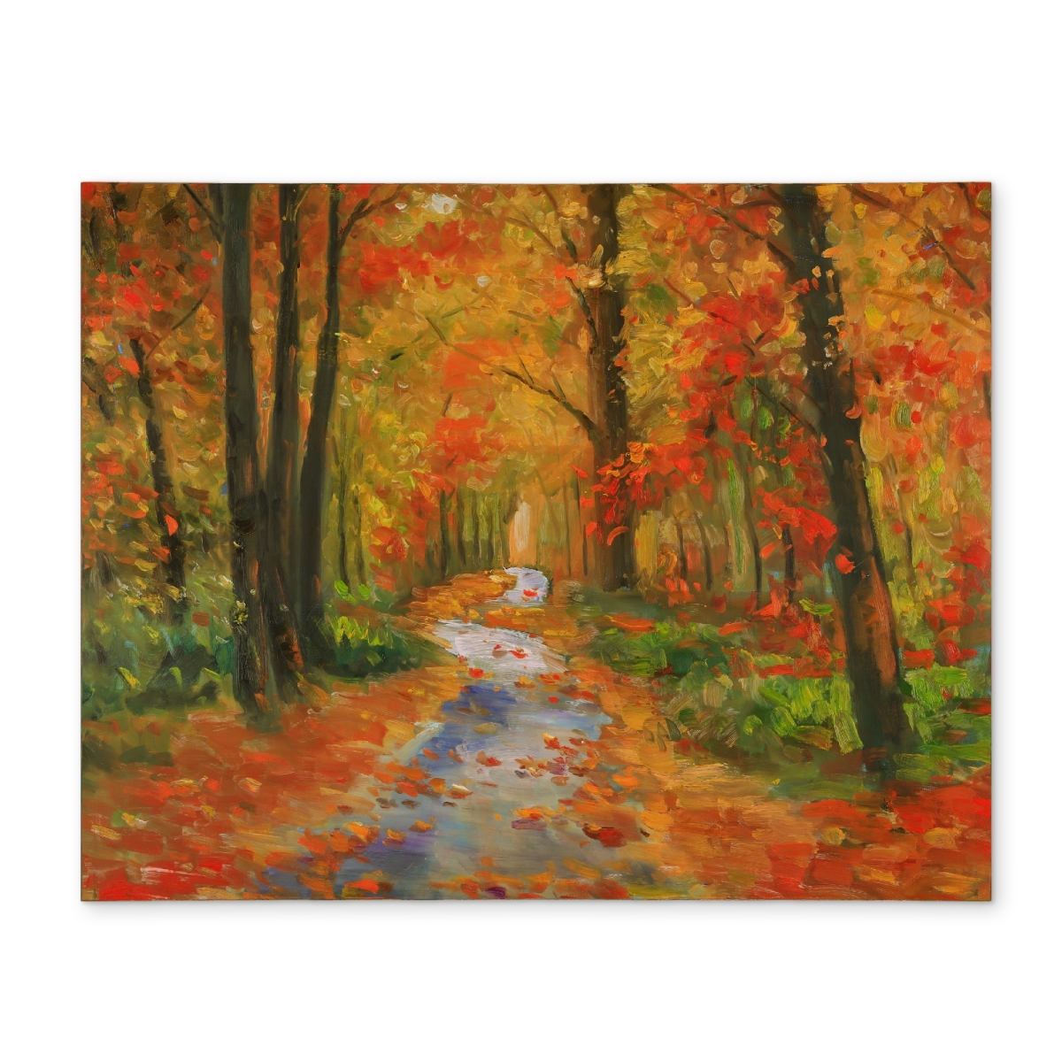 Picture of Begin Home Decor CPPM1418K9TQEQ 14 x 18 in. Autumn Trail Trees Orange Landscapes Polyester Placemat Decor