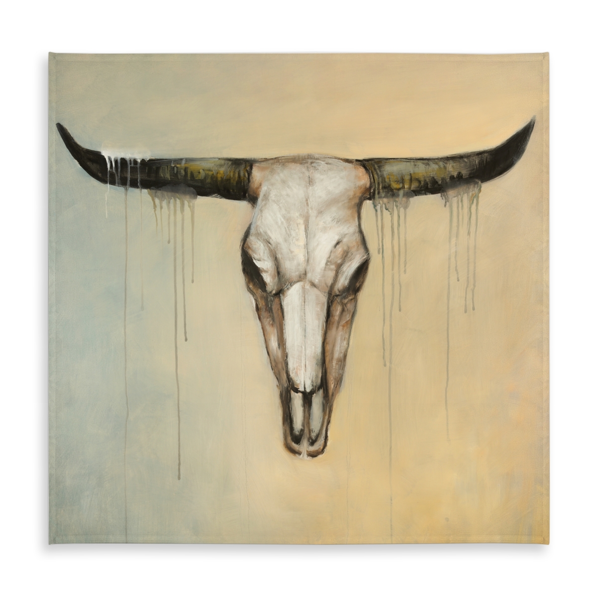 Picture of Begin Home Decor C1TC58589L62QE 58 x 58 in. Bull Skull Farm Animals Tablecloth - Indoor & Outdoor Decor