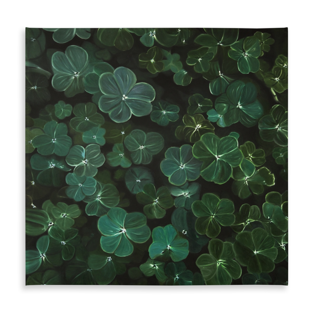 Picture of Begin Home Decor C1TC5858M5PC0F 58 x 58 in. Clovers Green Floral Tablecloth - Indoor Outdoor Decor