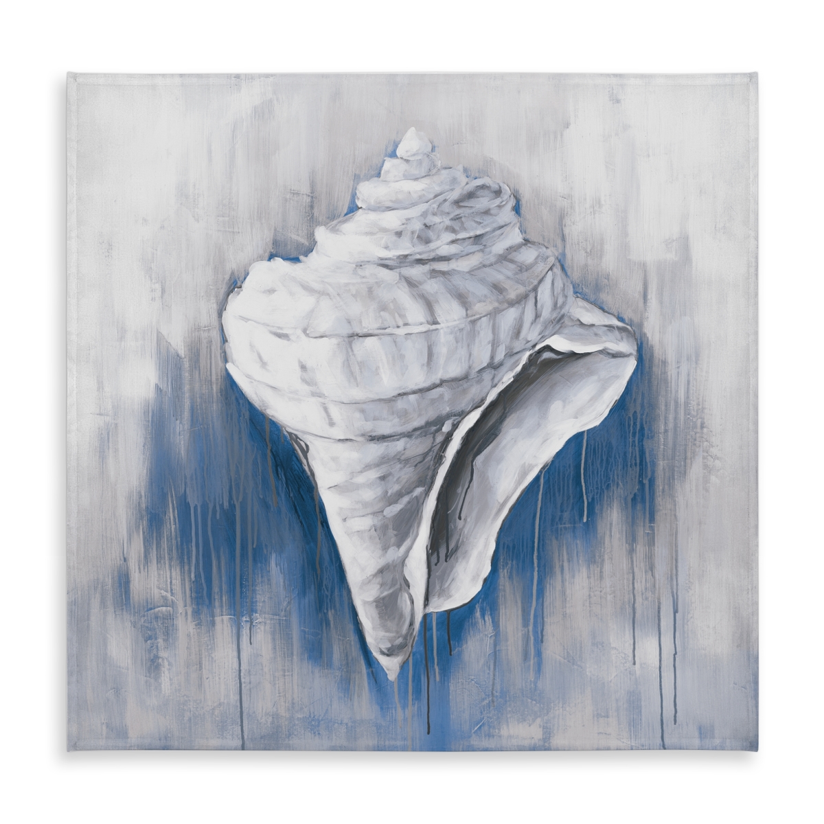Picture of Begin Home Decor C1TC5858P147FO 58 x 58 in. Blue Conical Shell Tablecloth - Coastal Indoor & Outdoor Decor