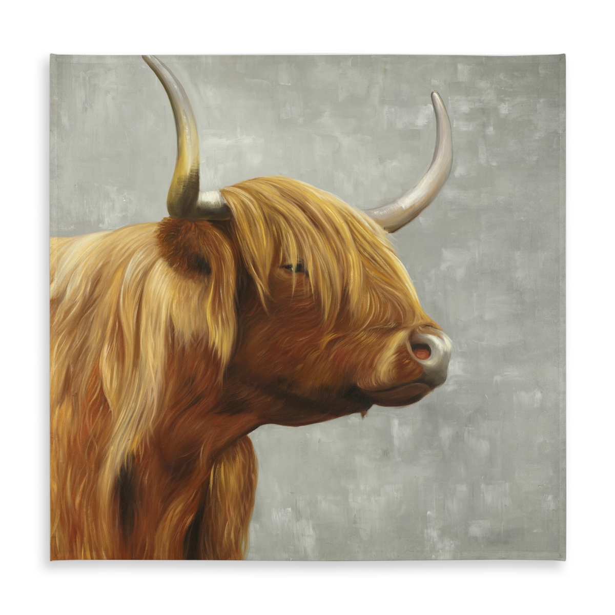Picture of Begin Home Decor C1TC5858RQBZGE 58 x 58 in. Beautiful Highland Cattle Tablecloth - Gray Farm Animals Decor