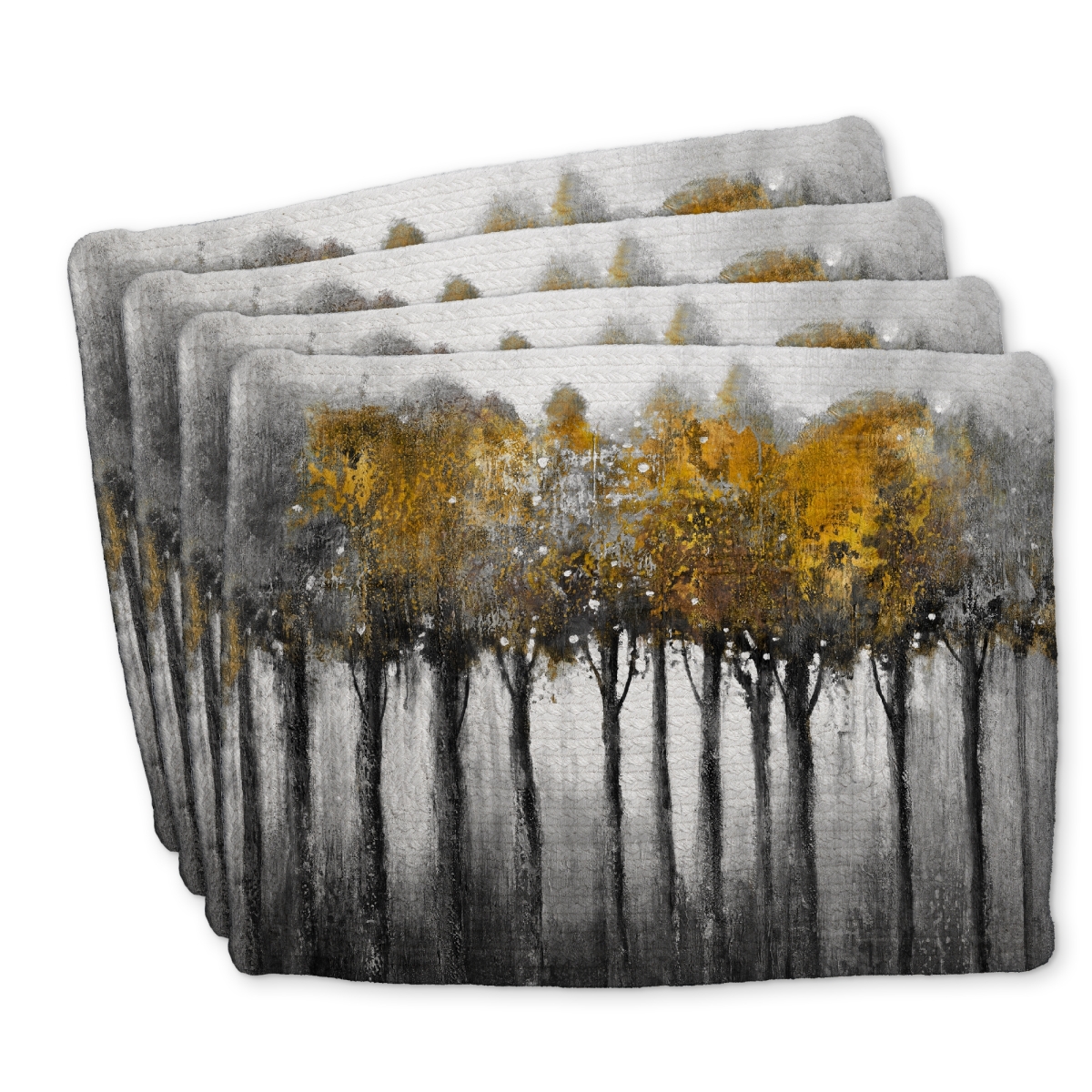 Picture of Begin Home Decor C4BP1418GUOJ31 14 x 18 in. Illuminated Forest Braided Polyester Placemat for Home Decor - Set of 4