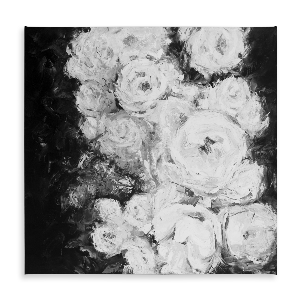 Picture of Begin Home Decor C1TC5858MQ5T7G 58 x 58 in. Monochrome Rose Garden Tablecloth - Indoor & Outdoor Decor