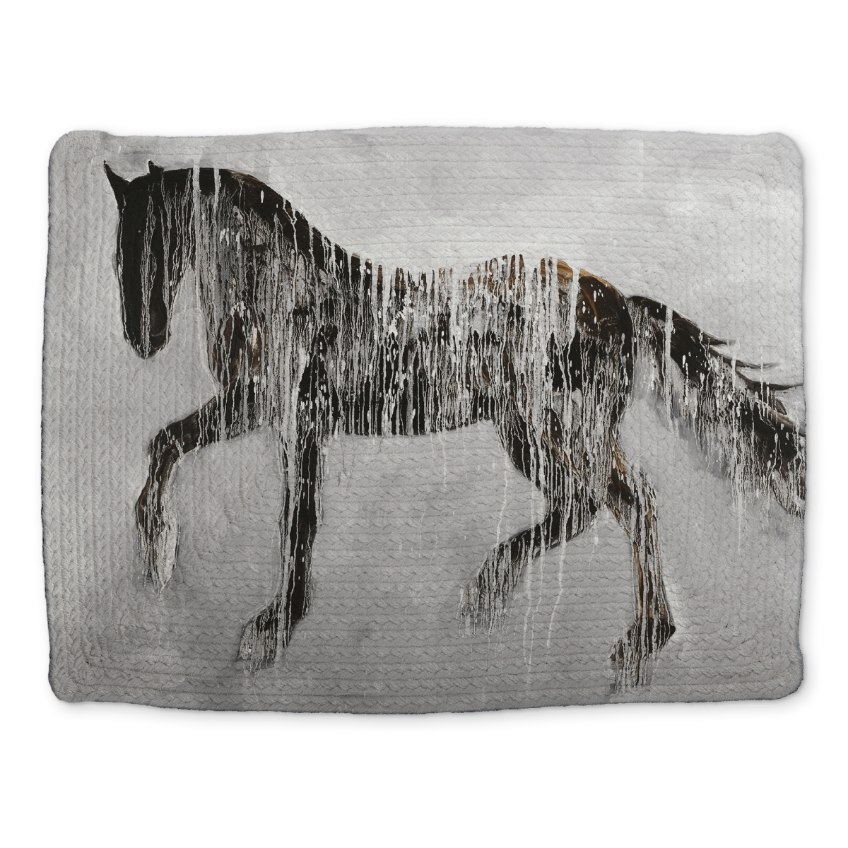 Picture of Begin Home Decor CBPM1418YTAQW7 14 x 18 in. Horse Brown Silhouette Placemat - Farm Animal Home Decor