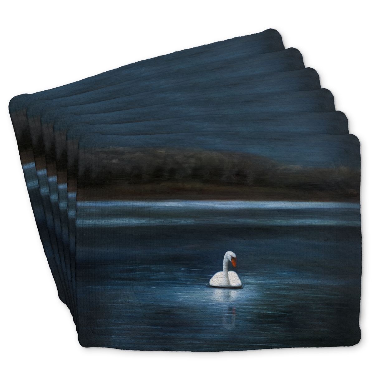 Picture of Begin Home Decor C6BP14180R6E3U 14 x 18 in. Beautiful Swan Braided Polyester Placemat for Home Decor - Set of 6