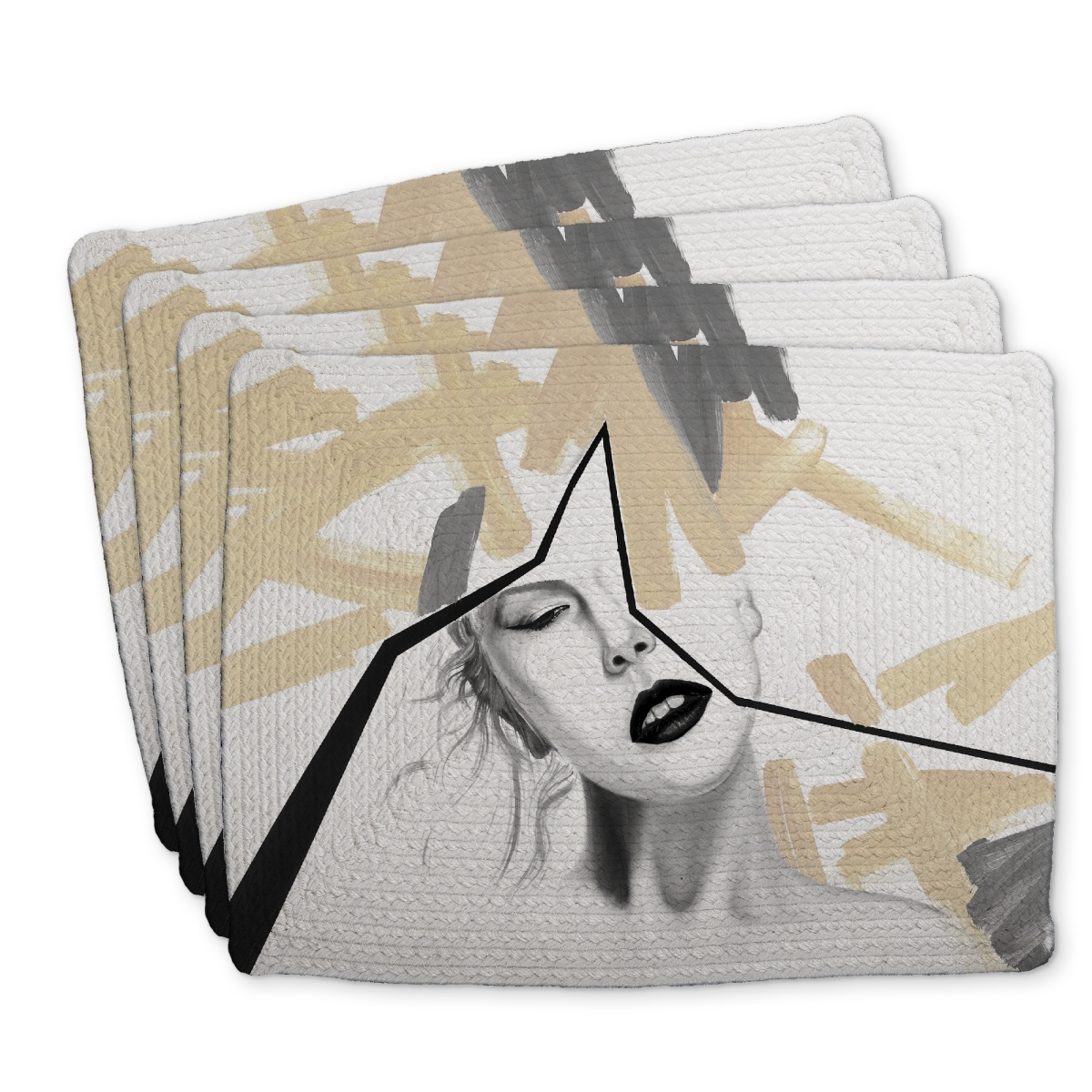 Picture of Begin Home Decor C4BP14181IR6SP 14 x 18 in. Divided Woman Braided Polyester Placemat for Home Decor - Set of 4