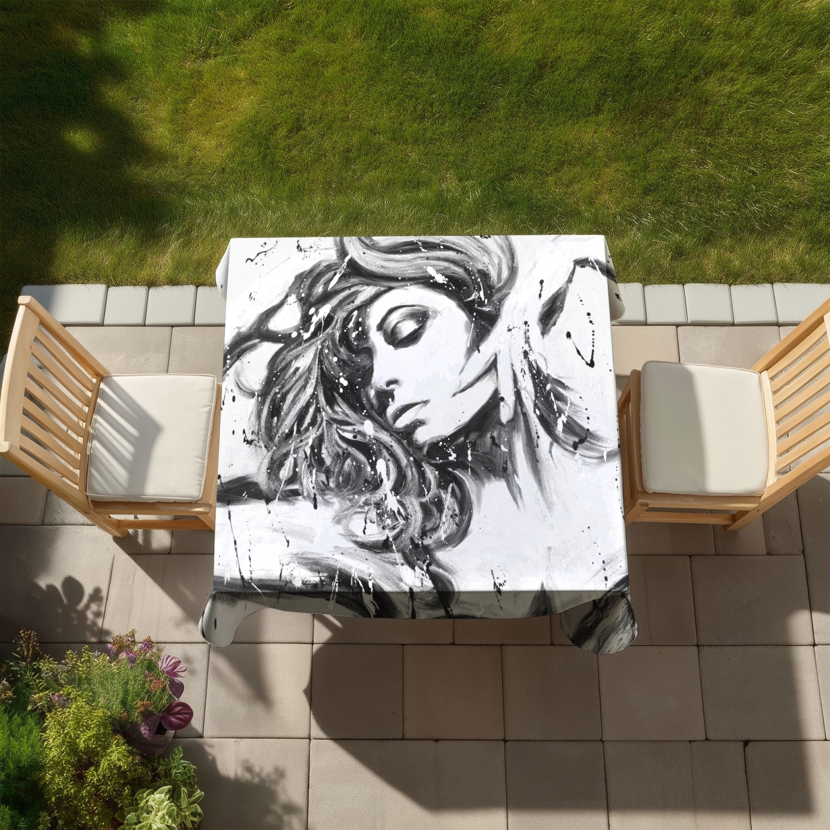 Picture of Begin Home Decor C1TC58581TWHYI 58 x 58 in. Dance All Night Tablecloth - Indoor & Outdoor Home Decor