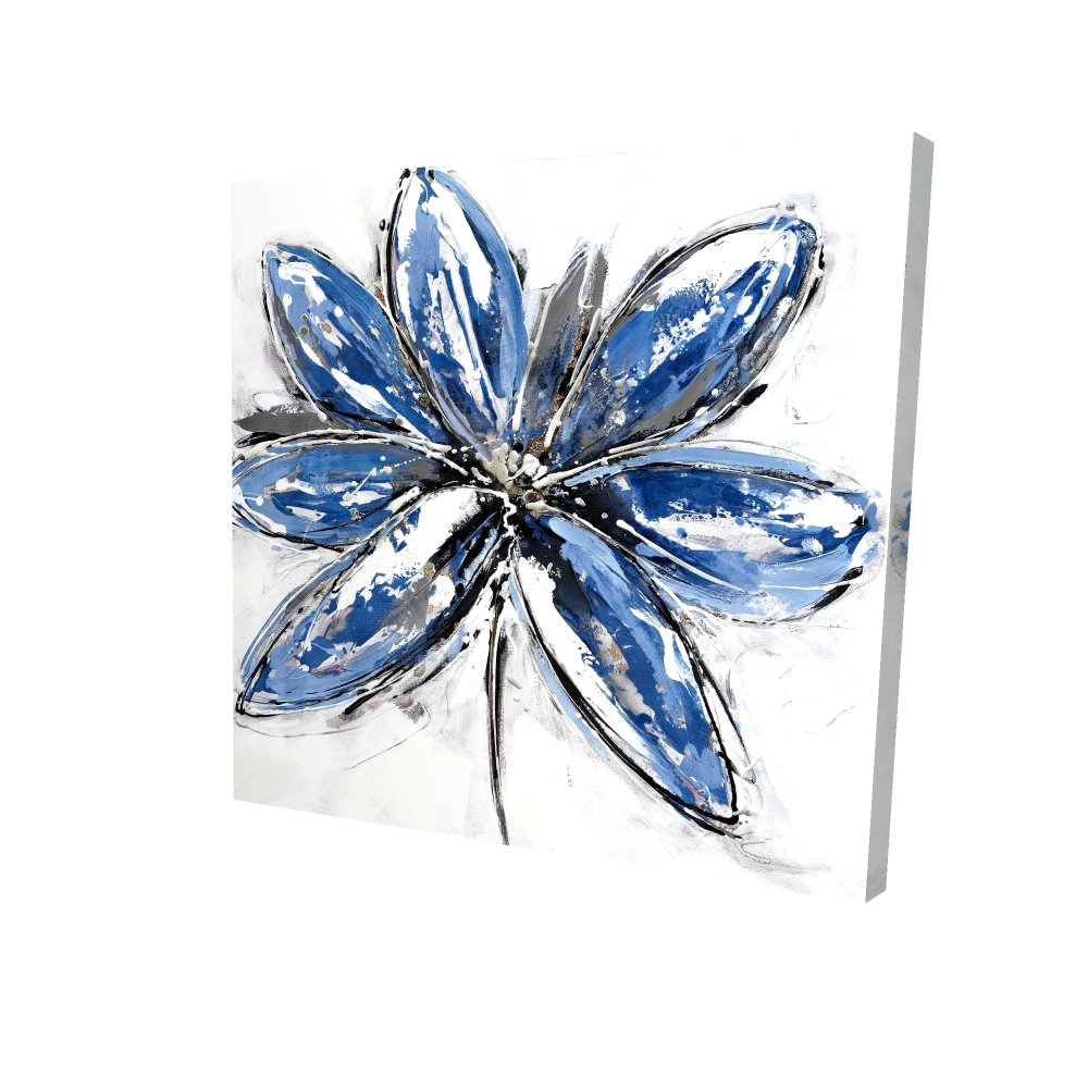 2080-3636-FL28-1 36 x 36 in. Blue Petal - Botanical Classic Blue Canvas for Home Decor