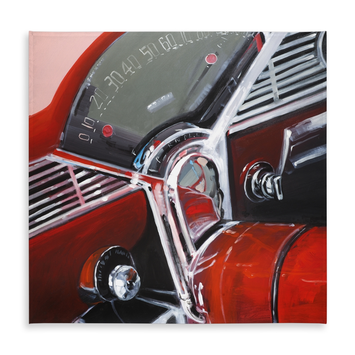 Picture of Begin Home Decor C1TC585879EM02 58 x 58 in. Vintage Red Car Dashboard Tablecloth - Indoor & Outdoor Decor