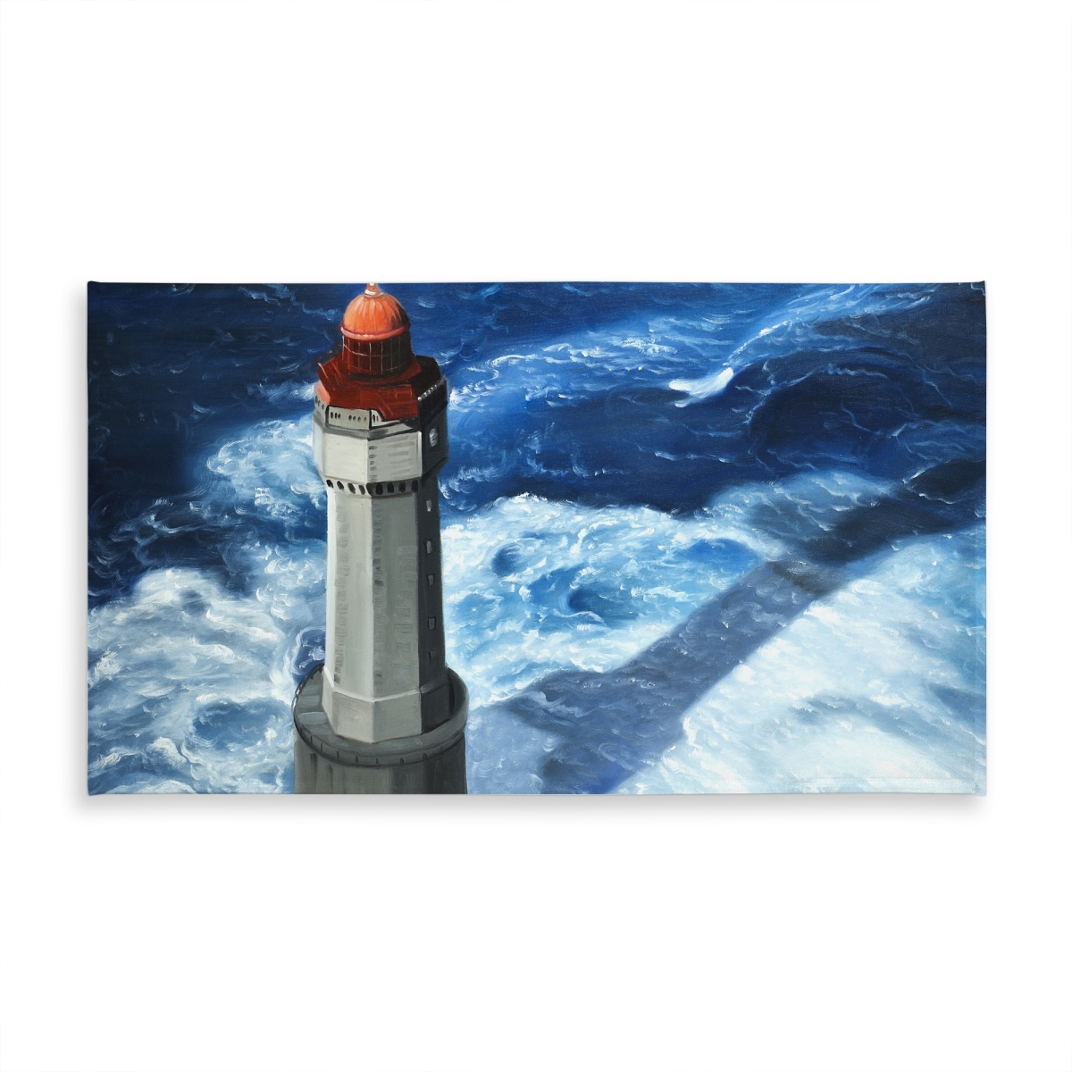 Picture of Begin Home Decor C1TCLRGEXPQYJP 58 x 102 in. Blue Building Marine Tablecloth - the Headlight of Jument Decor