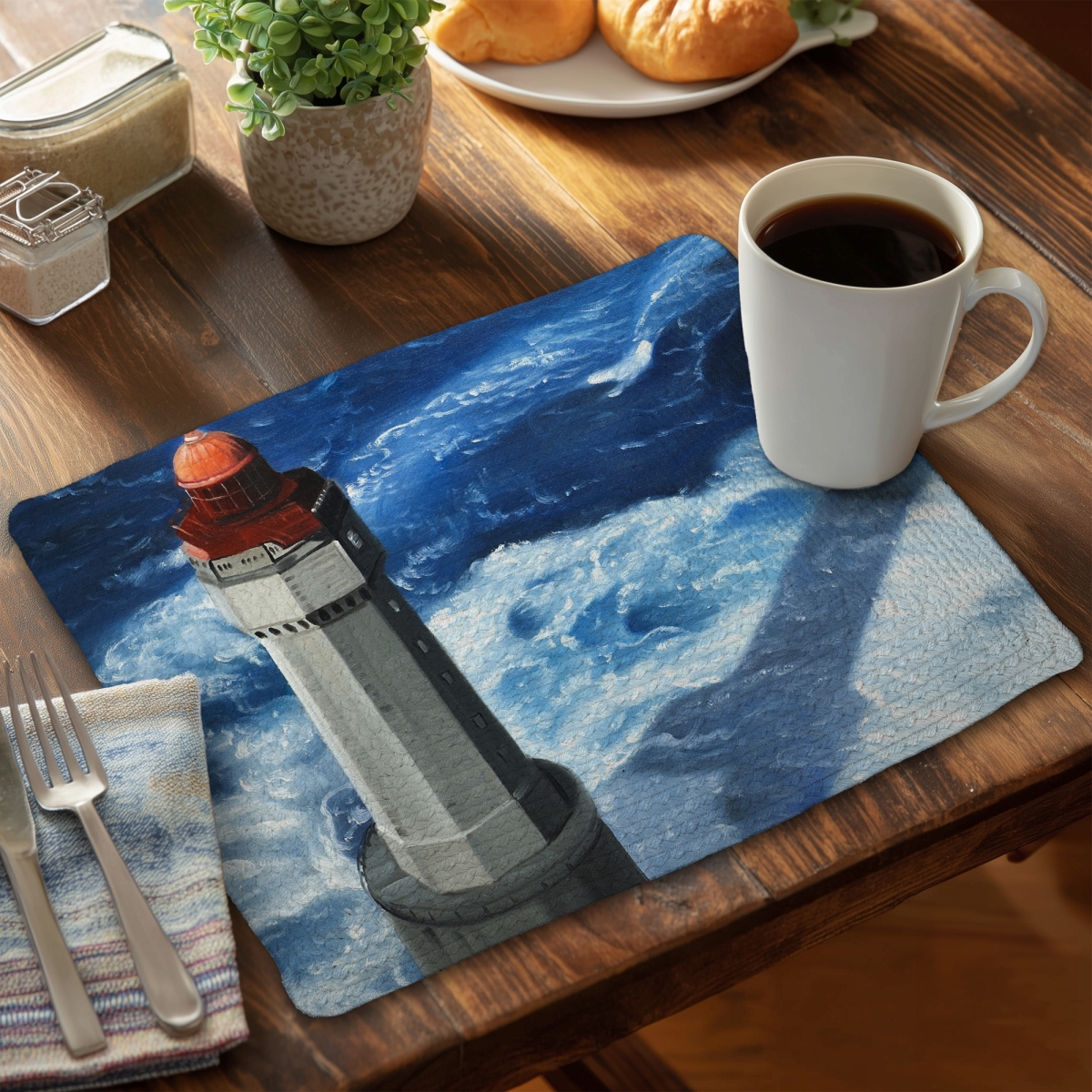 Picture of Begin Home Decor C4BP1418SLHFD8 14 x 18 in. The Headlight of Jument - Braided Polyester Placemat - Home Decor - Set of 4