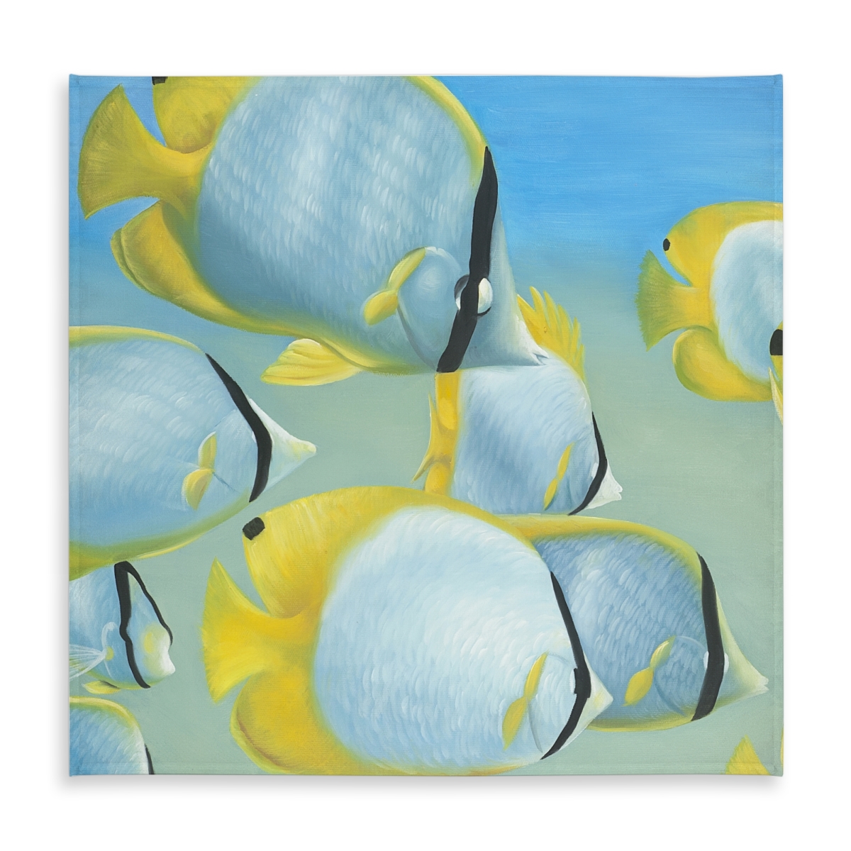 Picture of Begin Home Decor C1TC58588UCJI8 58 x 58 in. Butterfly Fishes Tablecloth - Hyperrealist Indoor Outdoor Decor
