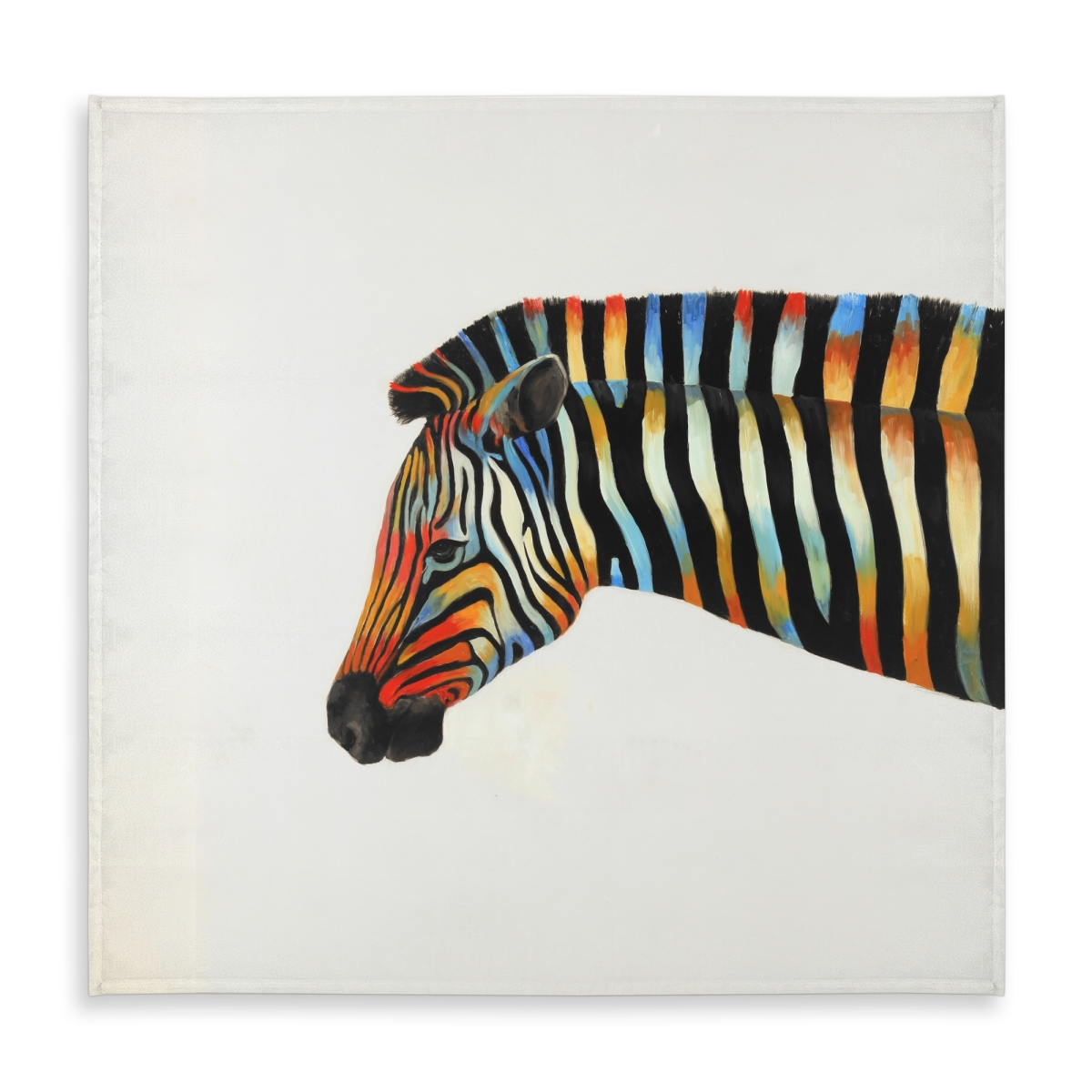 Picture of Begin Home Decor C1TC5858SMD9GV 58 x 58 in. Colorful Zebra Black Animals Tablecloth for Home Decor - Indoor Outdoor
