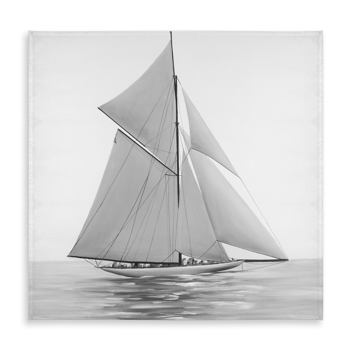 Picture of Begin Home Decor C1TC5858C63FI7 58 x 58 in. White Monochrome Sailing Ship Tablecloth - Indoor & Outdoor Decor